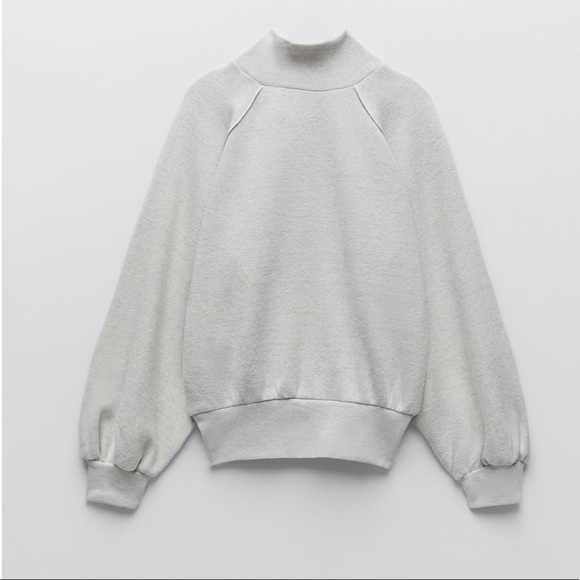 Zara Plush Balloon Sleeve Sweatshirt - Picture 5 of 6